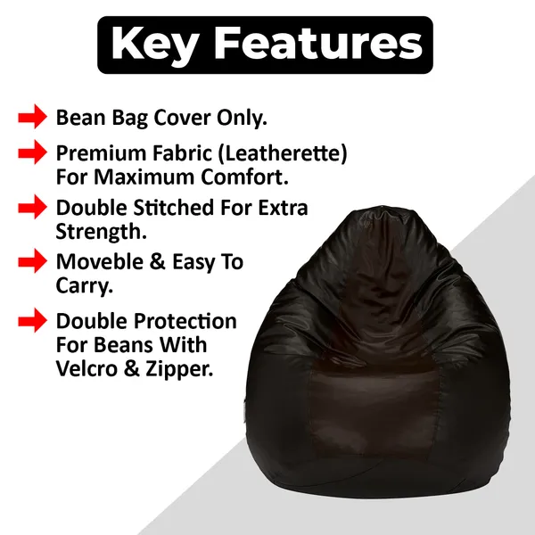 Black_And_Brown_Tear_Drop_Bean_Bag_Cover_Without_Beans