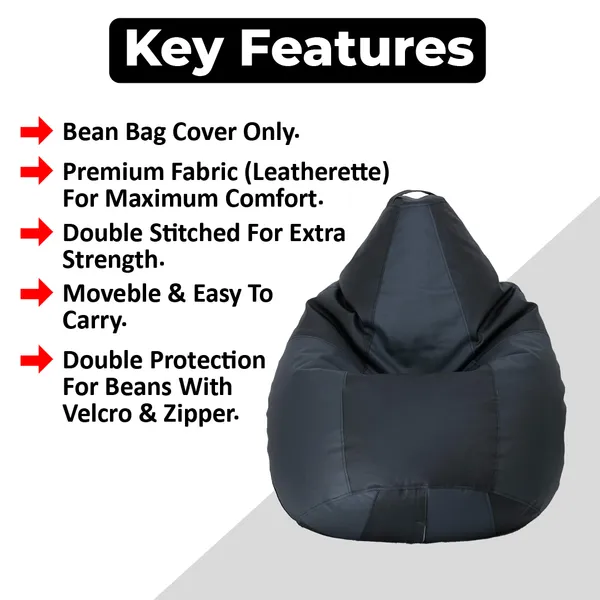 Black_And_Navy_Blue_Drop_Bean_Bag_Cover_Without_Beans
