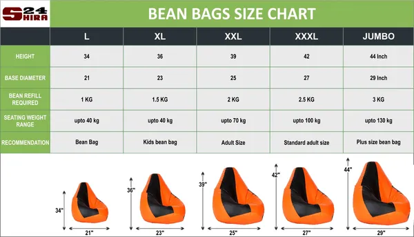 Black_And_Orange_Tear_Drop_Bean_Bag_Cover_Without_Beans
