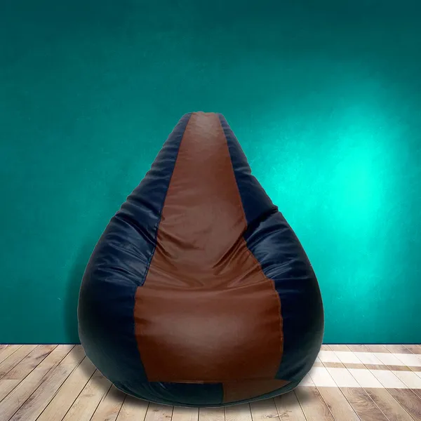 Brown_And_Blue_Tear_Drop_Bean_Bag_Cover_Without_Beans