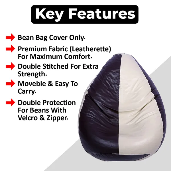Cream_And_Blue_Tear_Drop_Bean_Bag_Cover_Without_Beans