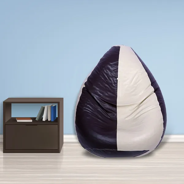 Cream_And_Blue_Tear_Drop_Bean_Bag_Cover_Without_Beans