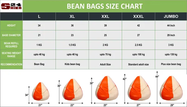 Cream_And_Orange_Tear_Drop_Bean_Bag_Cover_Without_Beans