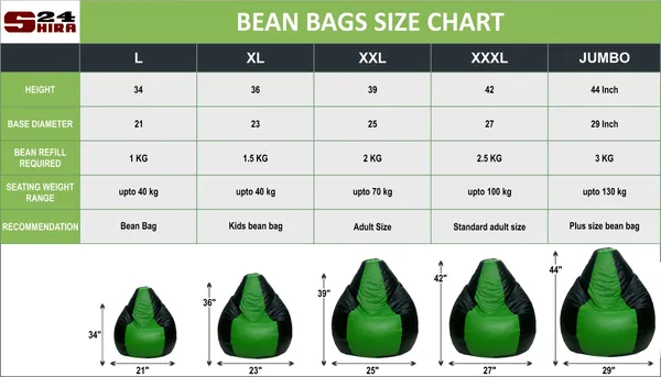 Green_And_Black_Tear_Drop_Bean_Bag_Cover_Without_Beans
