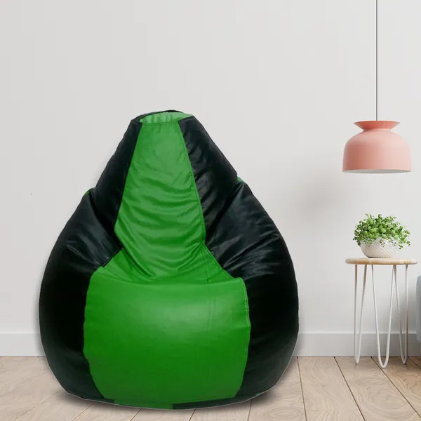 Green_And_Black_Tear_Drop_Bean_Bag_Cover_Without_Beans