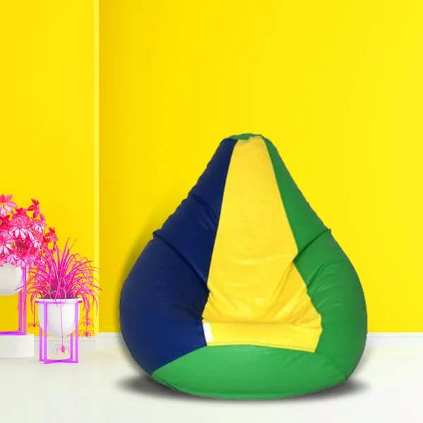 Green_,_Blue_And_Yellow_Tear_Drop_Bean_Bag_Cover_Without_Beans
