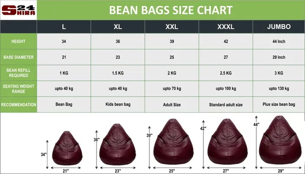 Maroon_Tear_Drop_Bean_Bag_Cover_Without_Beans