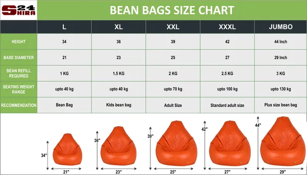 Orange_Tear_Drop_Bean_Bag_Cover_Without_Beans