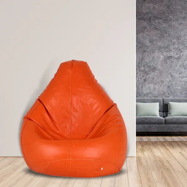 Orange_Tear_Drop_Bean_Bag_Cover_Without_Beans