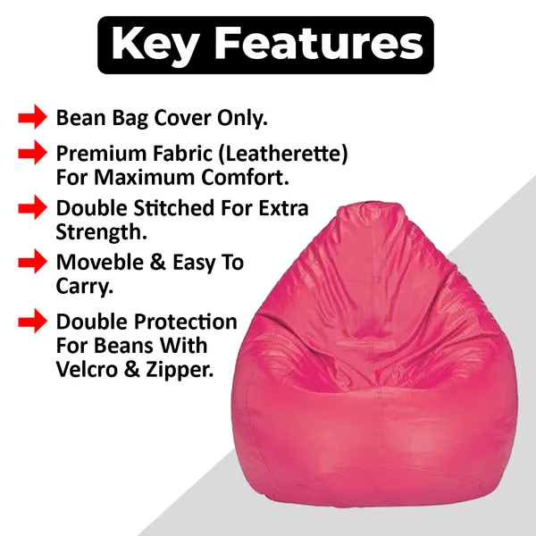 Pink_Tear_Drop_Bean_Bag_Cover_Without_Beans