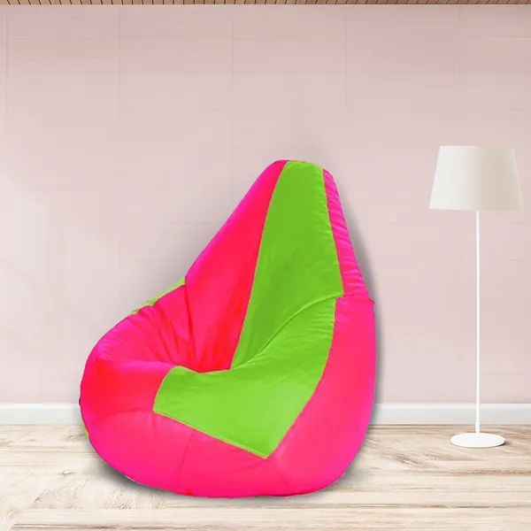 Green_And_Pink_Tear_Drop_Bean_Bag_Cover_Without_Beans