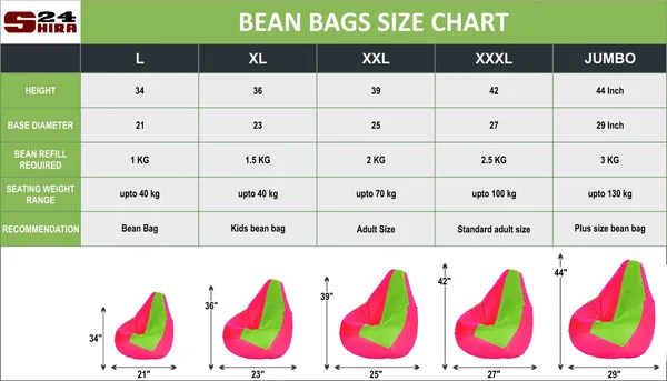 Green_And_Pink_Tear_Drop_Bean_Bag_Cover_Without_Beans
