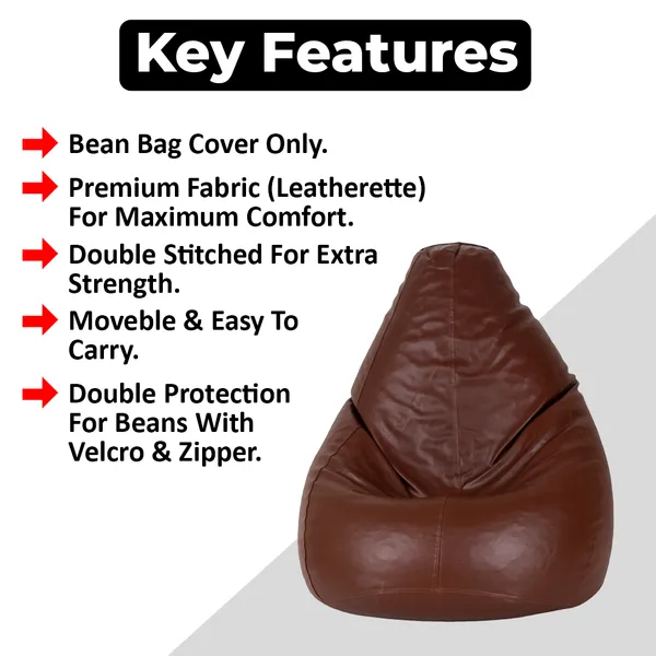Tan_Tear_Drop_Bean_Bag_Cover_Without_Beans