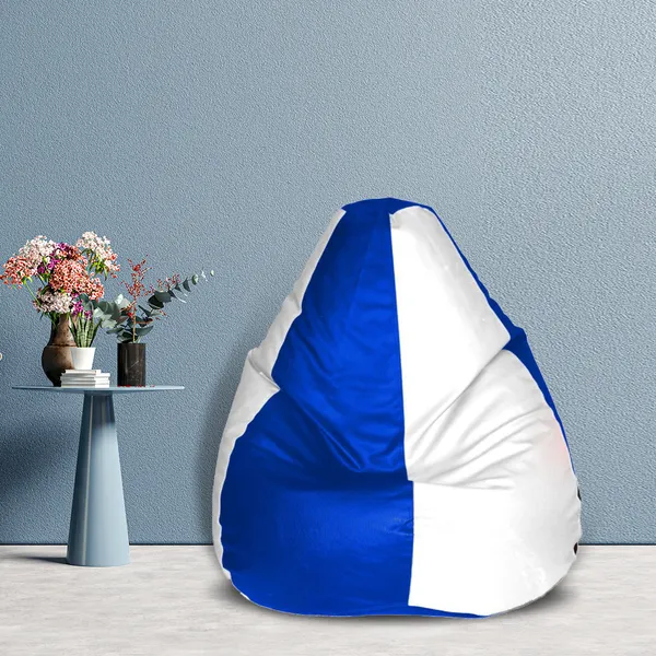 White_And_Blue_Tear_Drop_Bean_Bag_Cover_Without_Beans