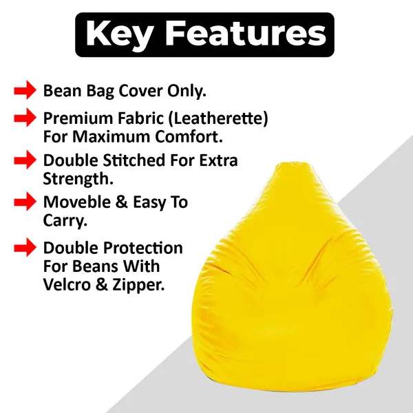 Yellow_Teardrop_Bean_Bag_Cover_Without_Beans