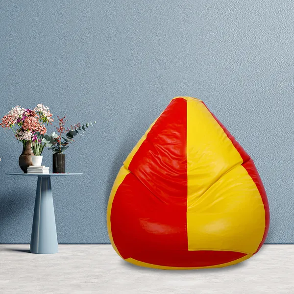 Yellow_And_Red_Tear_Drop_Bean_Bag_Cover_Without_Beans