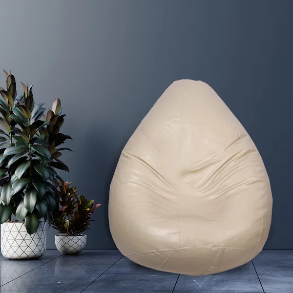 Cream_Tear_Drop_Bean_Bag_Cover_Without_Beans