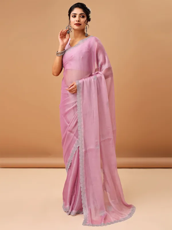 Pink_Soft_Lichi_Silk_Saree_With_Unstitched_Blouse_For_Women