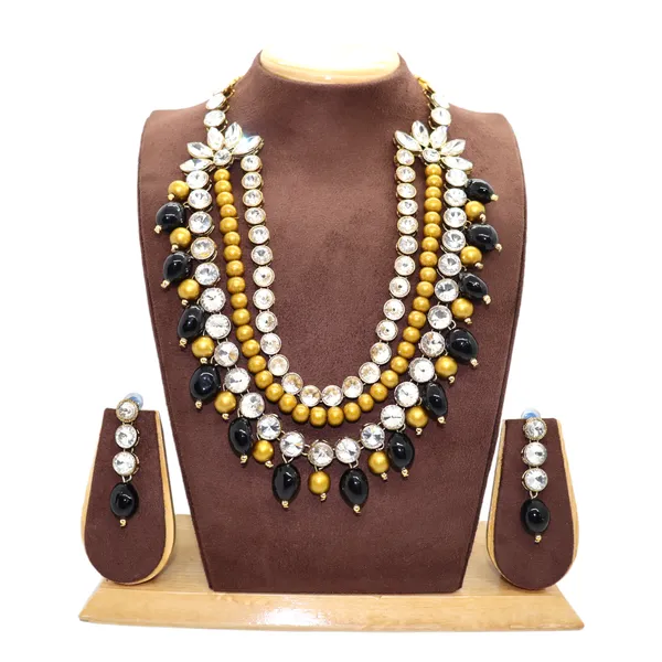 Three_Layer_Antique_Black_Beads_And_Alloy_Copper_Jewellery_Set_For_Women