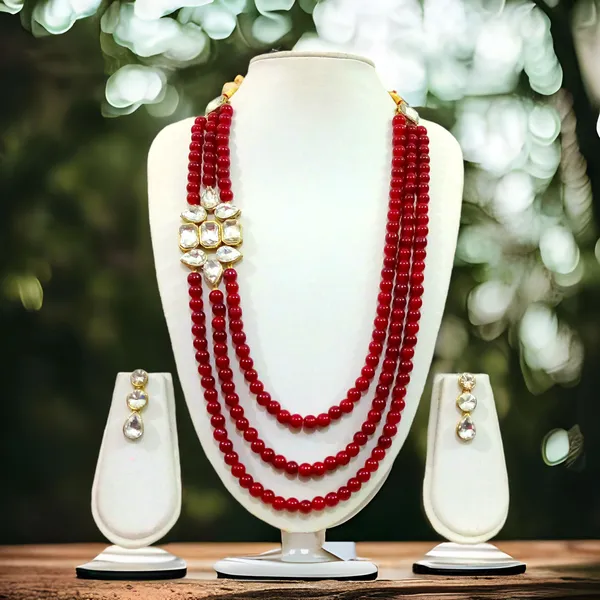 Three_Layer_Mahroon_Pearl_And_Kundan_Necklace_Set