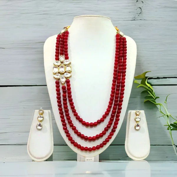 Three_Layer_Mahroon_Pearl_And_Kundan_Necklace_Set