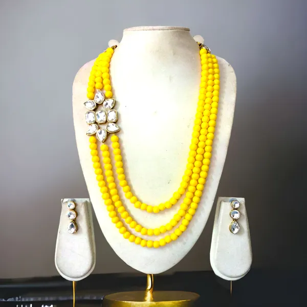 Three_Layer_Yellow_Pearl_Necklace_Set