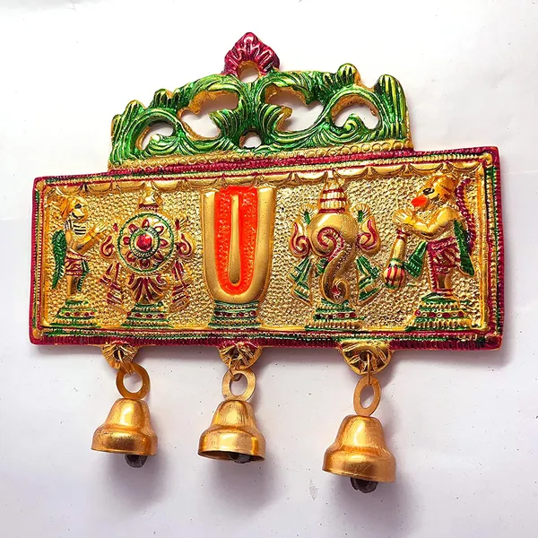 Tirupati_Balaji_Symbol_Shankh_Chakra_Tilak_with_Hanuman_ji_and_garud_Statue_for_door_and_wall_hanging