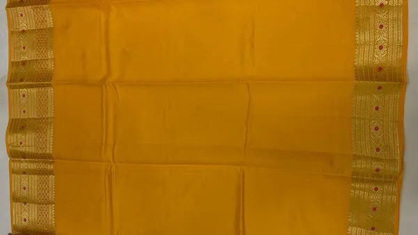 Humairah_Pure_Handwoven_Gold_Chiniya_Silk_Zari_Jaal_Zig-Zag_with_Minakari_Zari_Border_Banarasi_Saree_with_Gold_Blouse_piece