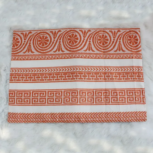 Pack_of_6_Piece_Cotton_Orange_Plaza_Circular_Lurex_Collection_Place_Mat_For_Dining_Room_and_Living_Room