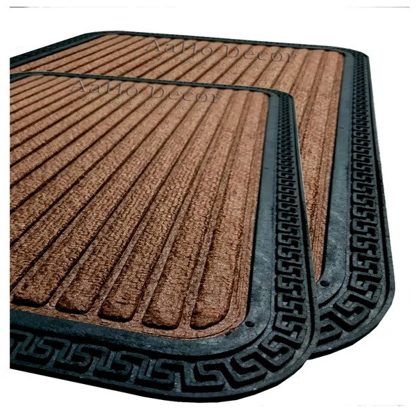 Pack_of_2_Micro_Fiber_Rubber_Moulded_Doormats_Entrances_Driver_Foot_Mat_Brown