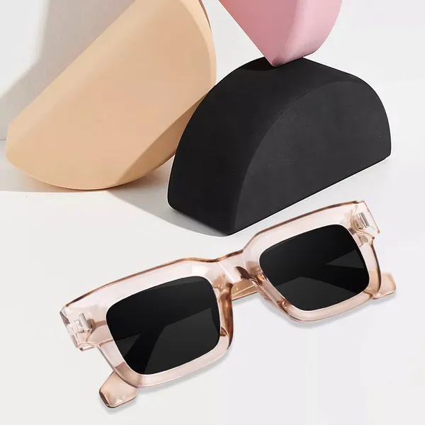 Transparent_Brown_Large_Square_UV/UB_Protected_Sunglasses_(3688TBW)_-_For_Unisex