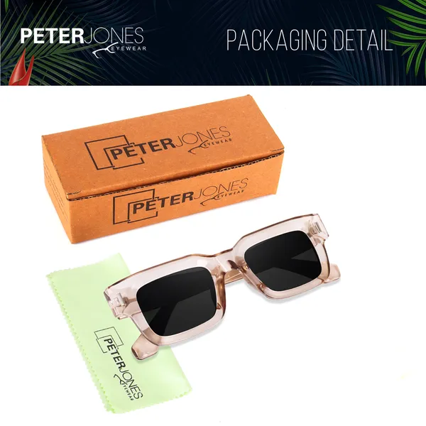 Transparent_Brown_Large_Square_UV/UB_Protected_Sunglasses_(3688TBW)_-_For_Unisex