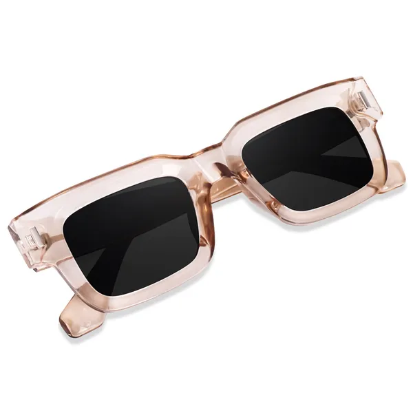 Transparent_Brown_Large_Square_UV/UB_Protected_Sunglasses_(3688TBW)_-_For_Unisex