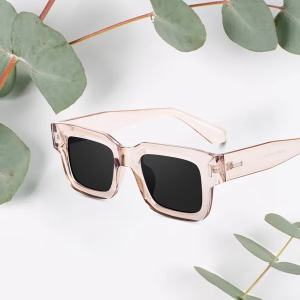 Transparent_Brown_Large_Square_UV/UB_Protected_Sunglasses_(3688TBW)_-_For_Unisex
