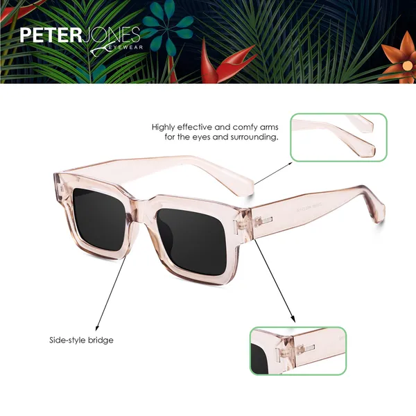 Transparent_Brown_Large_Square_UV/UB_Protected_Sunglasses_(3688TBW)_-_For_Unisex