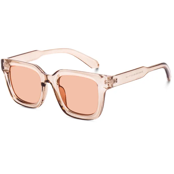 Transparent_Brown_Large_Square_UV/UB_Protected_Sunglasses_(3803TBW)_-_For_Unisex