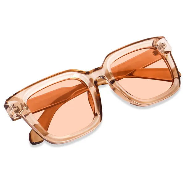 Transparent_Brown_Large_Square_UV/UB_Protected_Sunglasses_(3803TBW)_-_For_Unisex