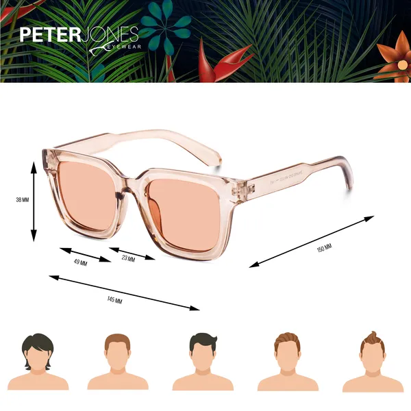 Transparent_Brown_Large_Square_UV/UB_Protected_Sunglasses_(3803TBW)_-_For_Unisex