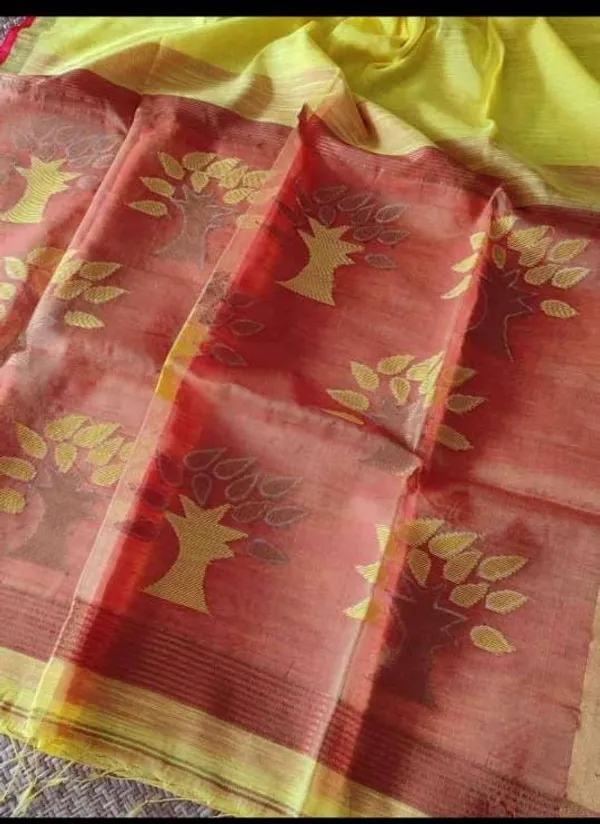 Yellow_Tree_Handloom_Zari_Work_Cotton_Silk_Saree