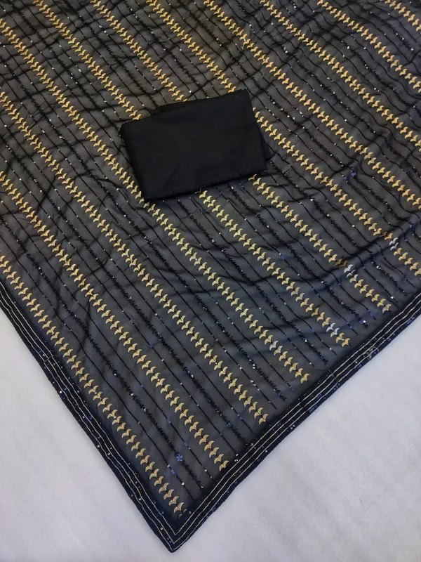 Tremendous_Designer_Black_Georgette_Saree