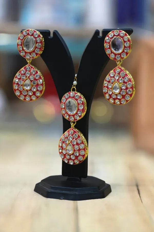 Trendy_AD_Stone_Rani_Dark_Pink_Necklace_Set_with_Maang_Tikka