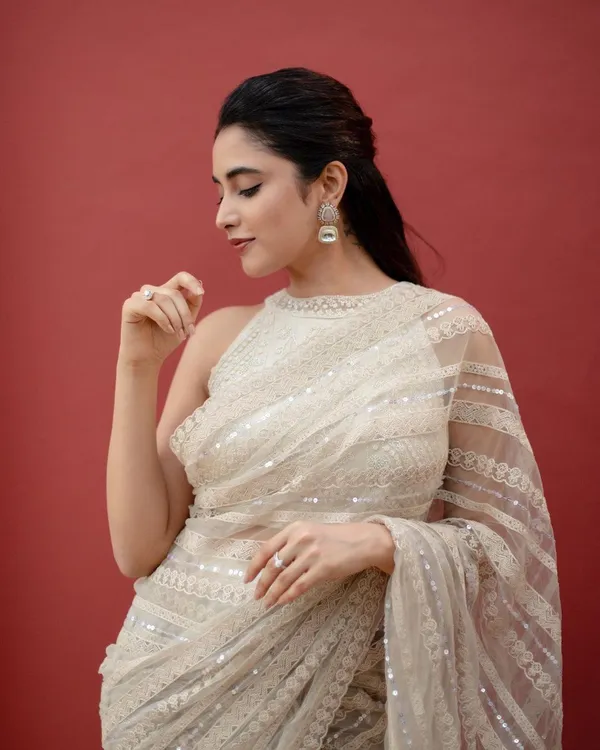 Mono_Net_Sequence_Saree_With_Beautiful_Threadwork
