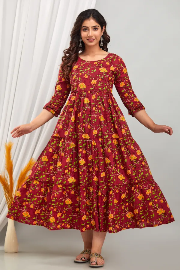 Trendy_Maternity_Cotton_Printed_Maroon_Dress