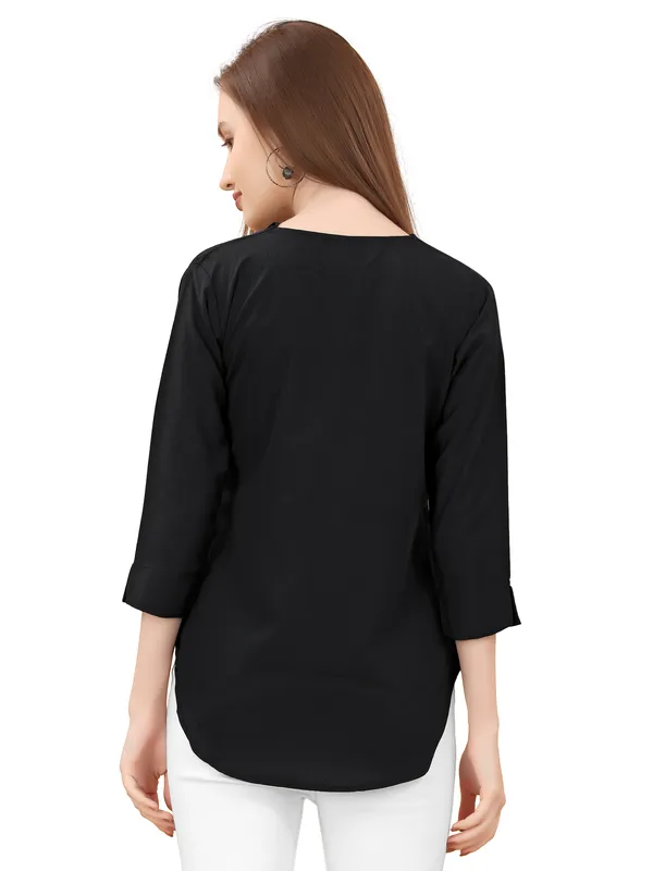 Black_Poly_Crepe_Shirts_For_Women