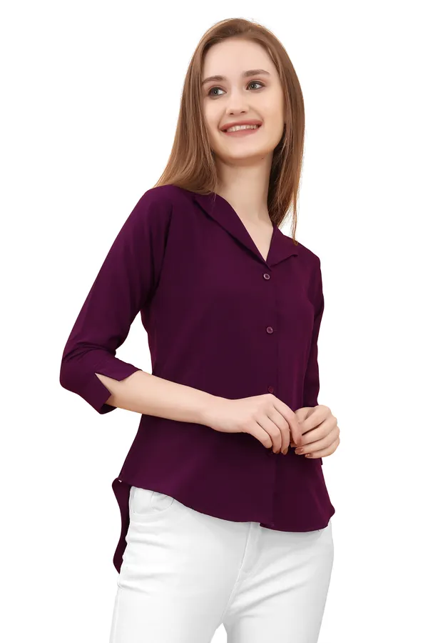 Purple_Poly_Crepe_Shirts_For_Women