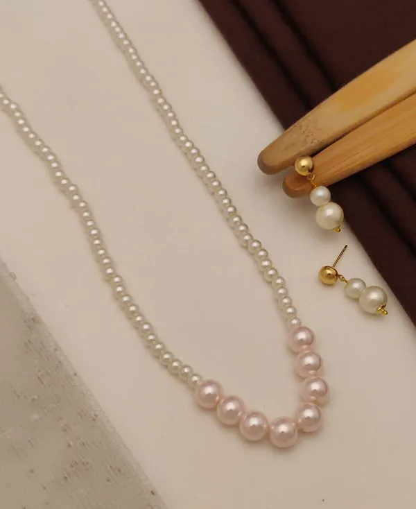 Trendy_Design_Real_Pearl_Necklace_With_Earring