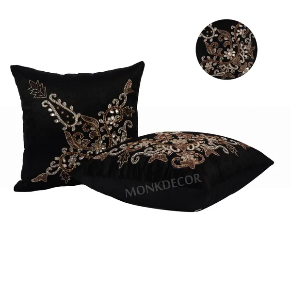 Set_Of_5_Black_velvet_Trishul_Design_Cushion_Cover_[16x16_Inches]