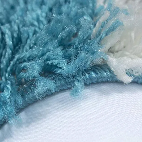 3_x_5_Feet_Turquoise_Chess_Box_Design_Non_Shedding_Shaggy_Carpets