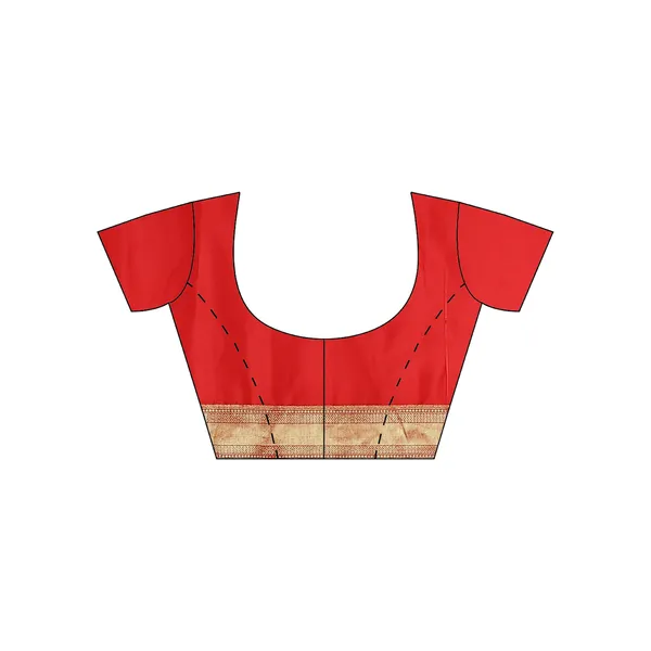 Red_Cotton_Blend_Banarasi_Sarees_For_Women