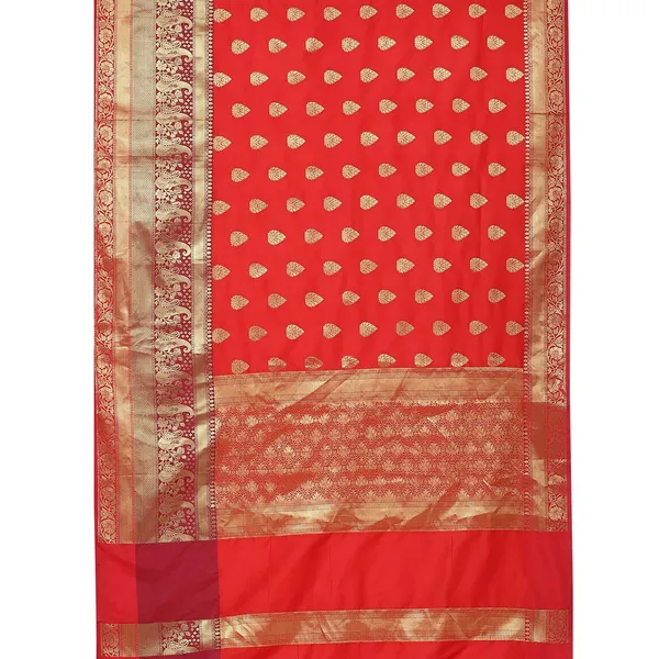 Red_Cotton_Blend_Banarasi_Sarees_For_Women